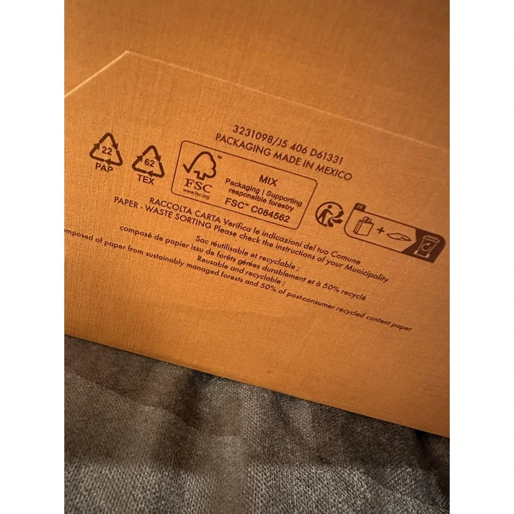 Louis Vuitton Orange Logo‎ Shopping Gift Paper Bag Blue Handles Small Size